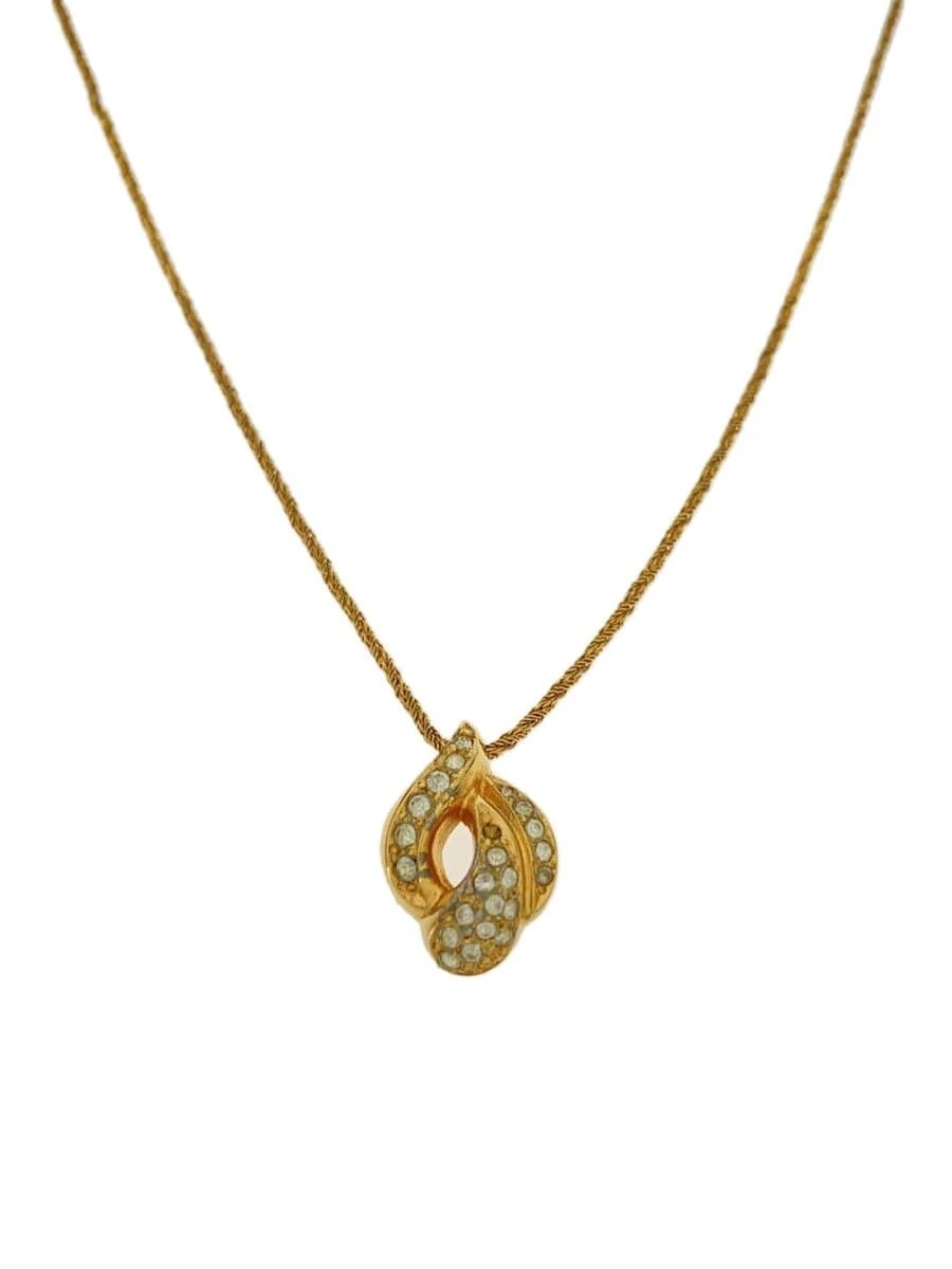 Collier Christian Dior motif larme strass haut doré disponible femme no 