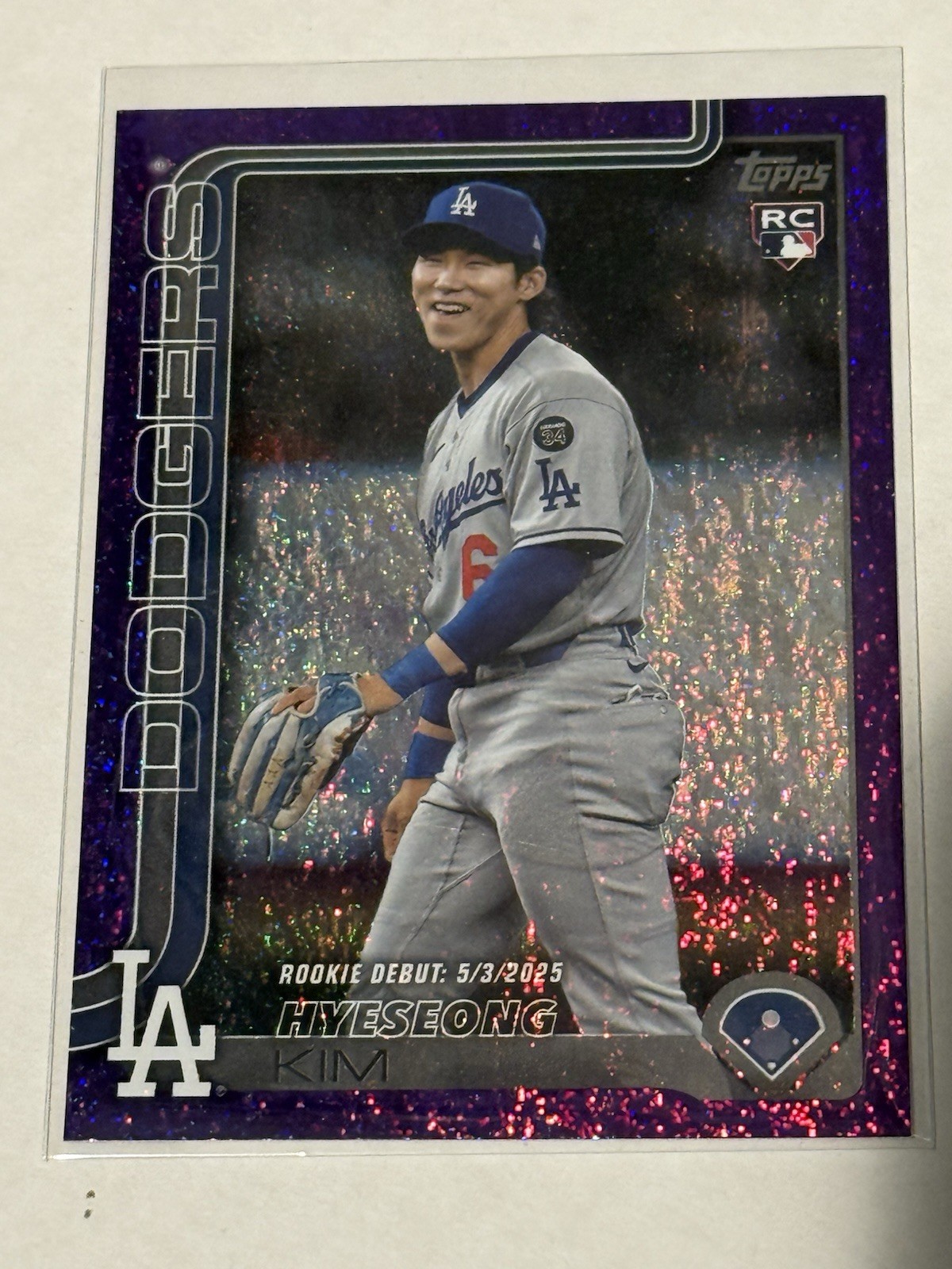 2025 Topps Update Hyeseong Kim RC Purple Rainbow Foil Rookie Debut /250