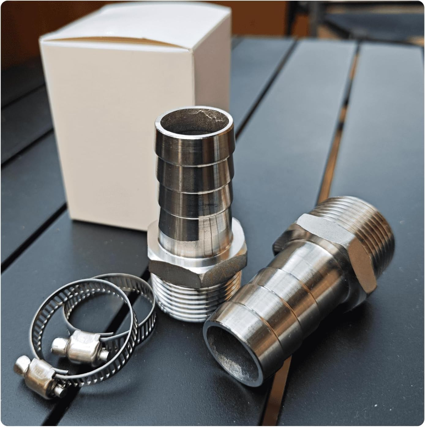 3/4" Barb X 3/4" NPT Male Stainless Steel Barbed Hose Fitting,Leak-Proof Connect