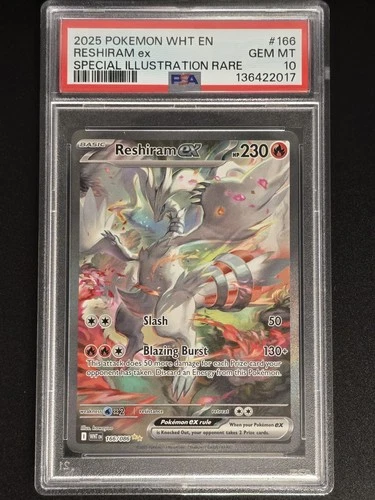 Pokémon Reshiram ex 166/086 White Flare Special Illustration Rare PSA 10