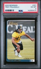 2003 Topps Bowman Troy Polamalu Rookie Card Steelers #257. rookie card picture