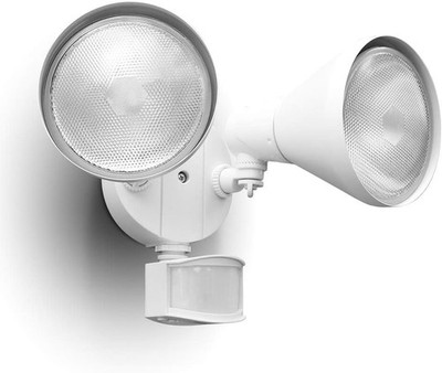 LUTEC 180-Degree 2-Head Bulbs not included-1 Pack (AL+PC ), White 