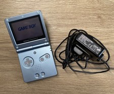 Game Boy Advance SP Pearl Blue AGS-001 Console Original Charger Tested & Working