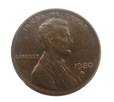 1980 D DENVER MINT 1 CENT UNITED STATES OF AMERICA LINCON MEMORIAL PENNY COIN