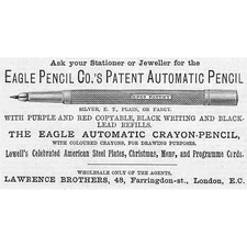 EAGLE PENCIL CO Patent Automatic Pencil Victorian Advertisement 1883