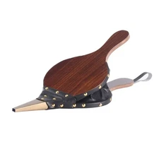 Fireplace Bellows Large 15.5” x 6.7” Indoor Brown Wood Air Blower for Barbecue,