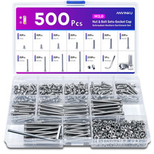 M3 Nuts and Bolts Set, 500 Pcs Hex Socket Head Cap Screws, Stainless Steel, Asso