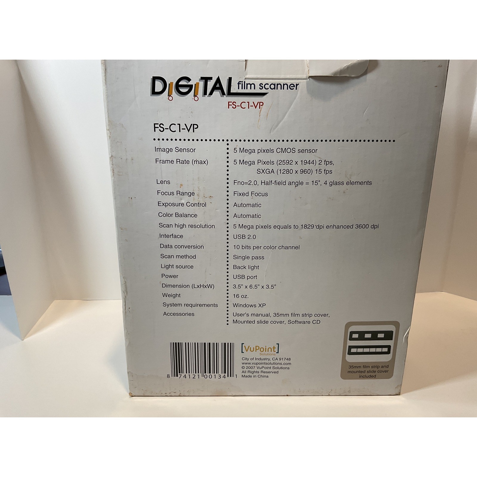 VuPoint Solutions Digital Film Scanner FS-C1 VP 5 Mega Pixels USB 20