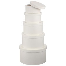 Lemecima 5PCS Contemporary White Round Gift Boxes for Flower Arrangements,