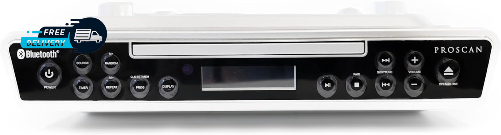 ELITE PKCR2713AMZ under Counter CD Player with Clock Radio and Bluetooth