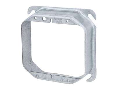 1-1/4'' Raised Double Gang 4'' Square Mud Ring   Steel