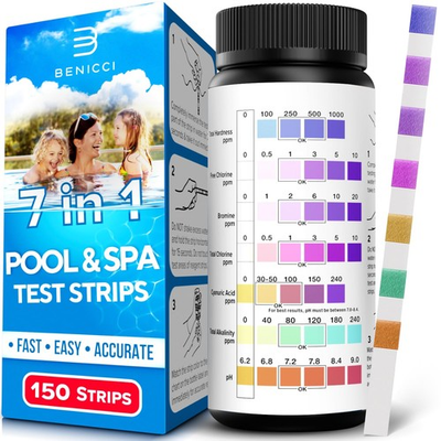 #ad 7 In 1 Pool Test Strips 150 Accurate Water Testing For Pool Spa Hot Tub $15.87