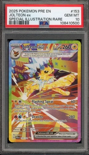 Pokemon Jolteon ex Prismatic Evolutions Special Illustration Rare #153 PSA 10