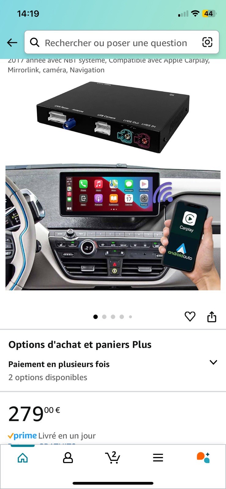 Smart CarPlay Module Interface avec Bluetooth 5.0 et boîtier d'intégration multimédia - 2