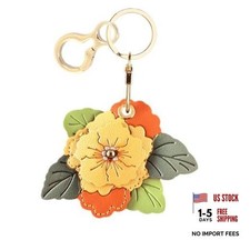 Leather Keychain Holder Case Compatible with AirTag,Cute Begonia Flower B