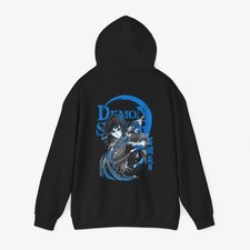 Giyu Tomioka Hoodie Demon Slayer Kimetsu No Yaiba Anime Black Size water hashira