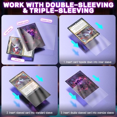 triple sleeving cards Personalized Slim Front Pocket Wallet - The Charleston Sleeve Matte textured back for a consistent shuffle feel and reduced glare Anyone have issues with cards