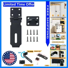 Robust 4-Inch Stainless Steel Hasp Latch for Enhanced Security on External Doors