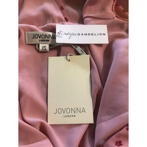 Jovonna London NWT Pink Ditsy Floral V-Neck Tie Back Midi Dress Size XS - Picture 4 of 7