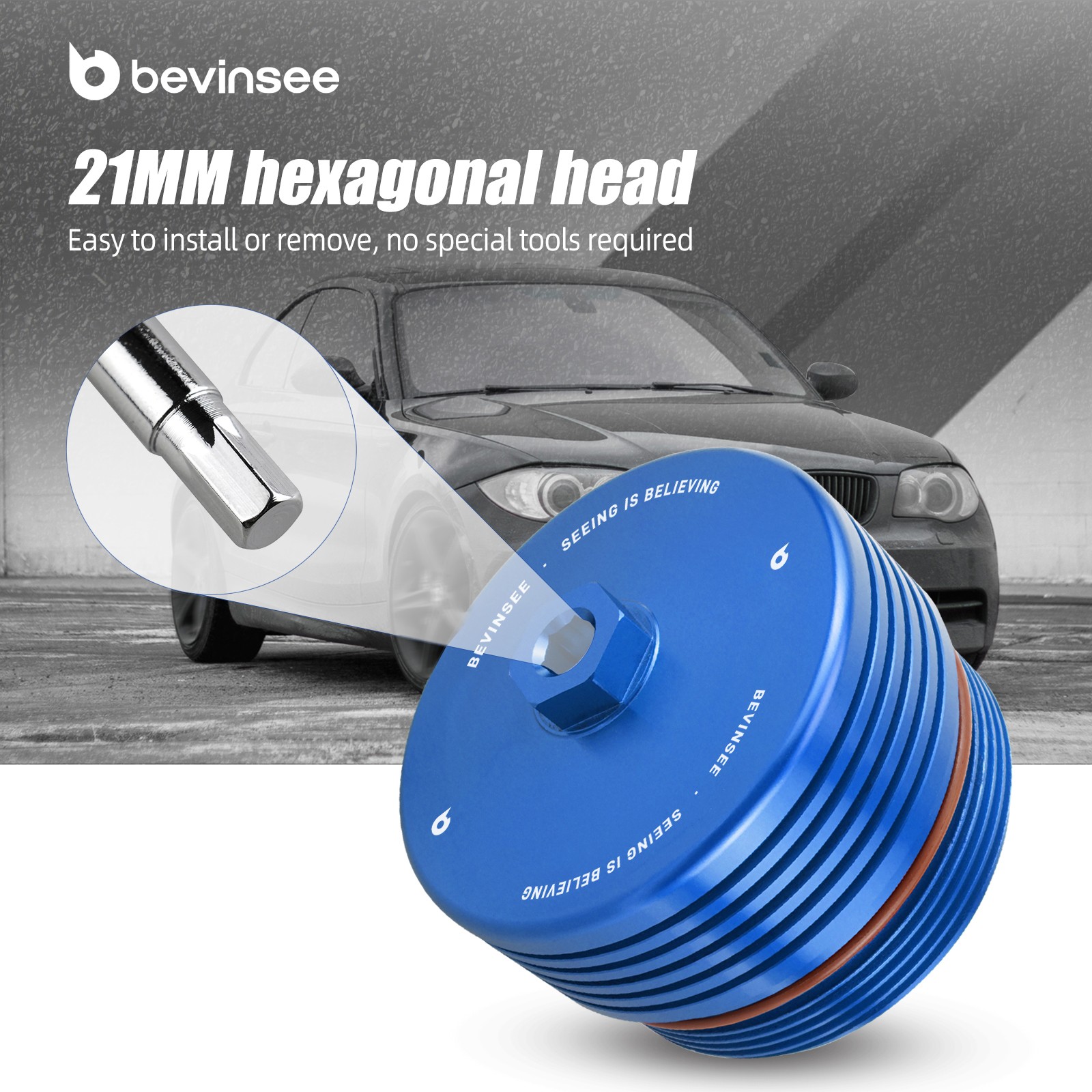 Aluminum Oil Filter Cap and Oil Thermostat Housing Plug Cover For BMW N54 N55