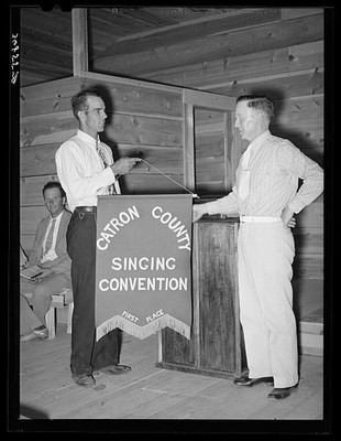Pie Town New Mexico 1940 Catron County Singing Convention Banner Presentation