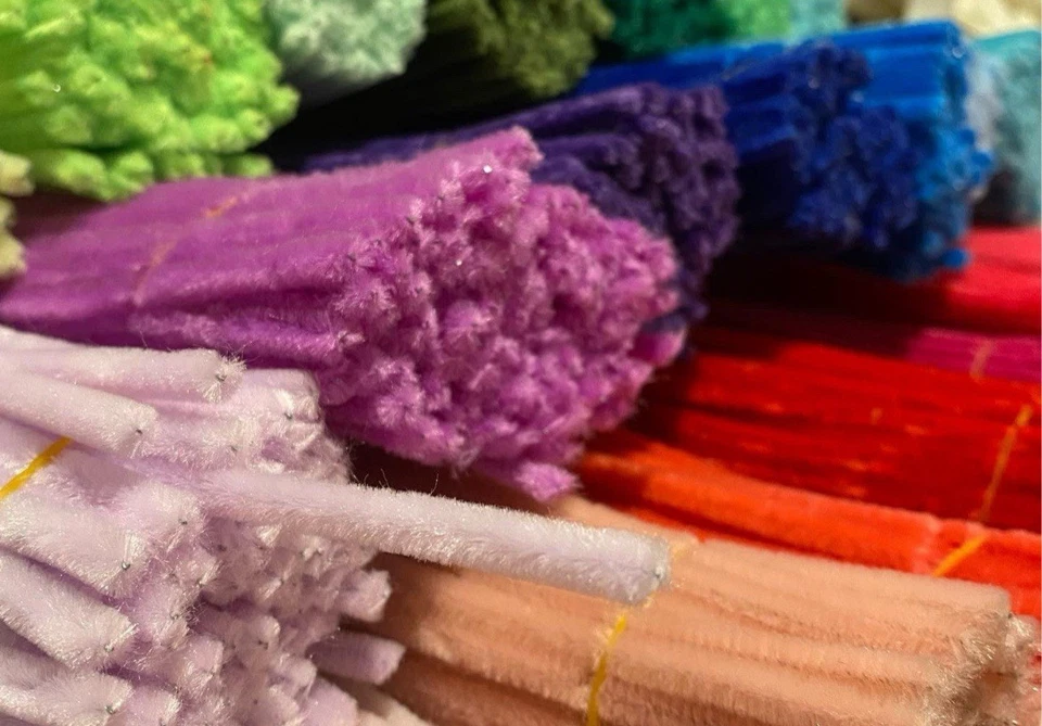 100 bundles Pipe cleaner CLEARANCE,random mixed colour 6mm*30cm,  chenille stems - Image 2 of 4