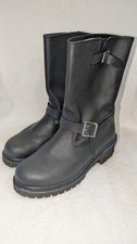 ClimaTex Black Leather Engineer Motorcycle Bo...