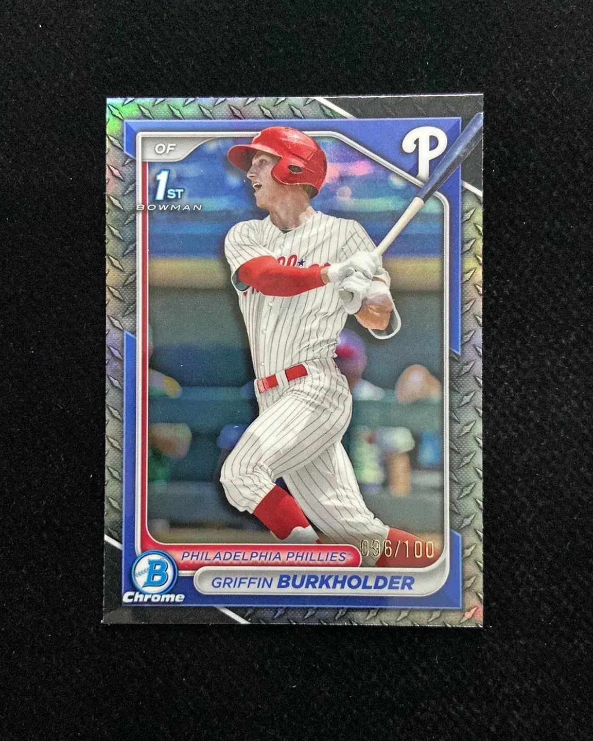 2024 Topps Bowman Chrome Griffin Burkholder #BDC-60 Steel Metal 96/100 1st HD