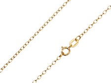 9ct Yellow Gold Necklace Chain Trace Italian 16in-20in Hallmarked Italian Made