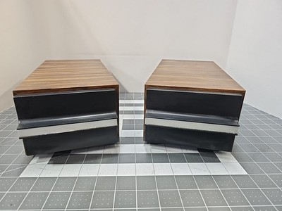2 Vntg Cassette Tape Case Holders Storage For 12 Tapes Slotted Drawer Slide Pull
