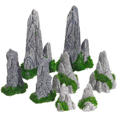 8Pcs Mini Rockery Zen Garden Accessories, Miniature Mountain Terrarium Decor ...