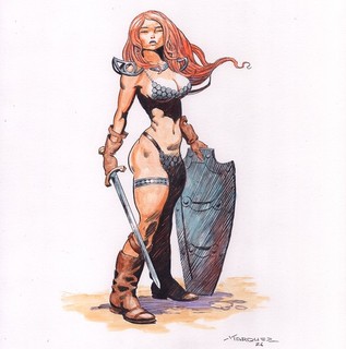 RED SONJA original art by Don Marquez