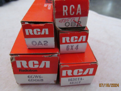 MIXED LOT OF 5 GENUINE RCA ELECTRON TUBES (SEE PICS & DESCRIPTION)