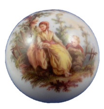 Antique Meissen Porcelain Scenic Cane Handle Porzellan Stockgriff Scene Parasol