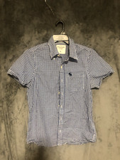 Abercrombie  fitch Mens Blue  White Button Down Classic Dress Shirt Sz Medium