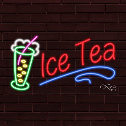 BRAND NEW "ICE TEA" w/LOGO 33x18x1 INCH LED FLEX WINDOW/WALL INDOOR SIGN 31304 - Imagen 1 de 1