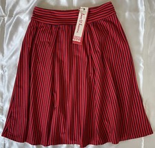 Hanna Andersson Stripe Full Skirt Red Navy Blue Elastic Waist NEW