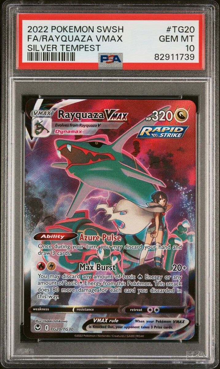 PSA 10 Gem Mint Rayquaza VMAX Silver Tempest Holo TG20 2022 PSA 10 Gem Mint Rayquaza VMAX Silver Tempest Holo TG20 2022