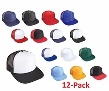 1 DOZEN Retro Classic Snapback Hats Trucker Caps Mesh Back Adjustable Flat Bill