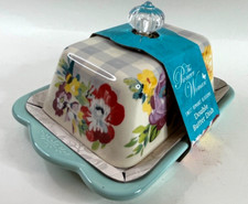 PIONEER DONNA DOLCE FIORI ROMANTICI Doppio Burro - Piatto Formaggio Floreale Nuovo con etichette