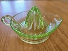 VTG Federal Uranium Green Depression Glass Citrus Juicer Reamer 1930s Art Deco