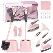 14 Pcs Bathroom Cleaning Tools With Toilet Brush Scrub Brush Cleaning Brush For