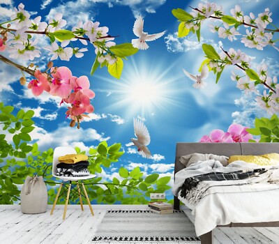 3D Flower Branch K17167 Wallpaper Mural Self-adhesive Removable Sticker Kay