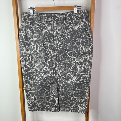 Sportscraft Skirt Womens 10 Brown Holly Pencil Animal Print Front Slit NWT
