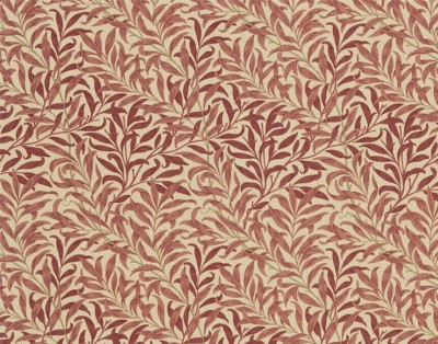 WILLIAM MORRIS CURTAIN FABRIC Willow Bough's Major 1.5 METRES BISCUIT/TERRACOTTA