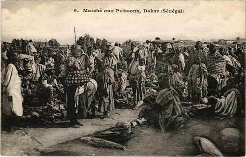 CPA Sénégal Dakar Le Marché Carte Postale Ancienne Noir Et Blanc 1900