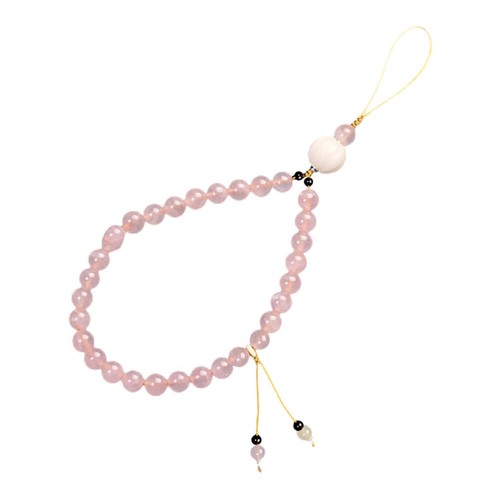 Pink Crystal Mobiltelefonkette Damen Natürliche Kristallperlenkette - Zdjęcie 12 z 12