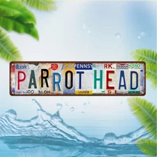 🦜 Jimmy Buffett Margaritaville Parrot Head  16" x 4" Metal Wall Art Sign 🦜