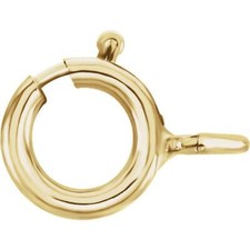14K Yellow Gold 5mm Spring Ring Clasp Easy Op...