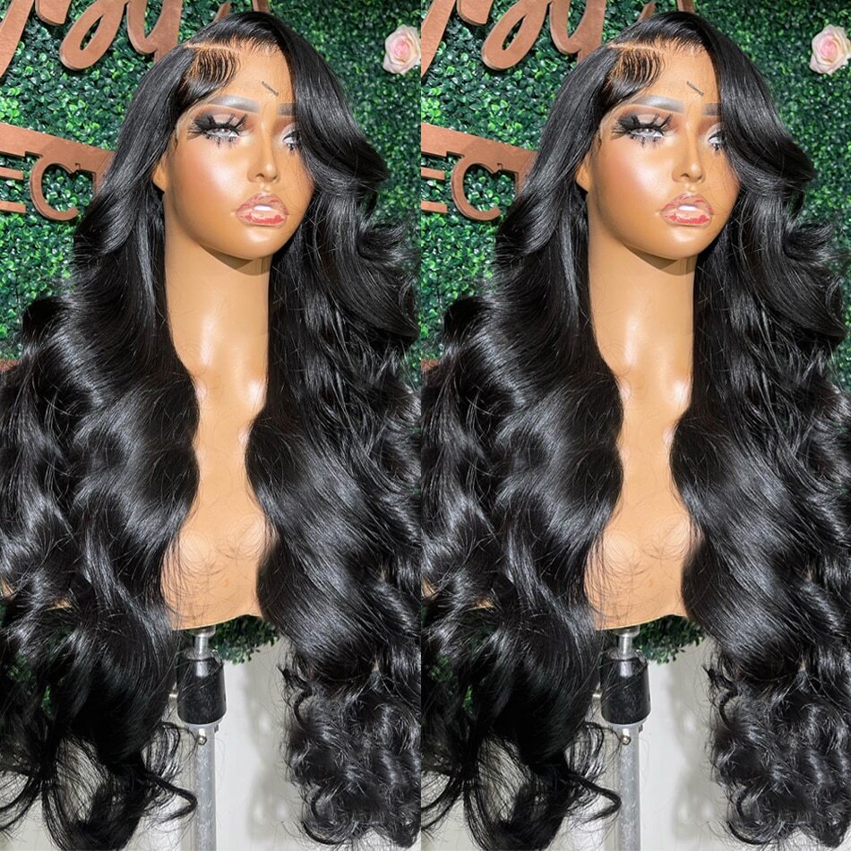 Wavy human hair lace wig handmade Amazon.com : 13x6 Deep Wave Lace Front Wigs Human Hair 200  main image 4